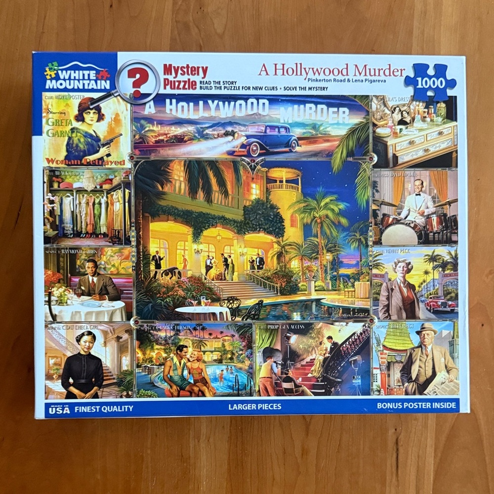 White Mountain Hollywood Murder Mystery Puzzle - 1000 pieces